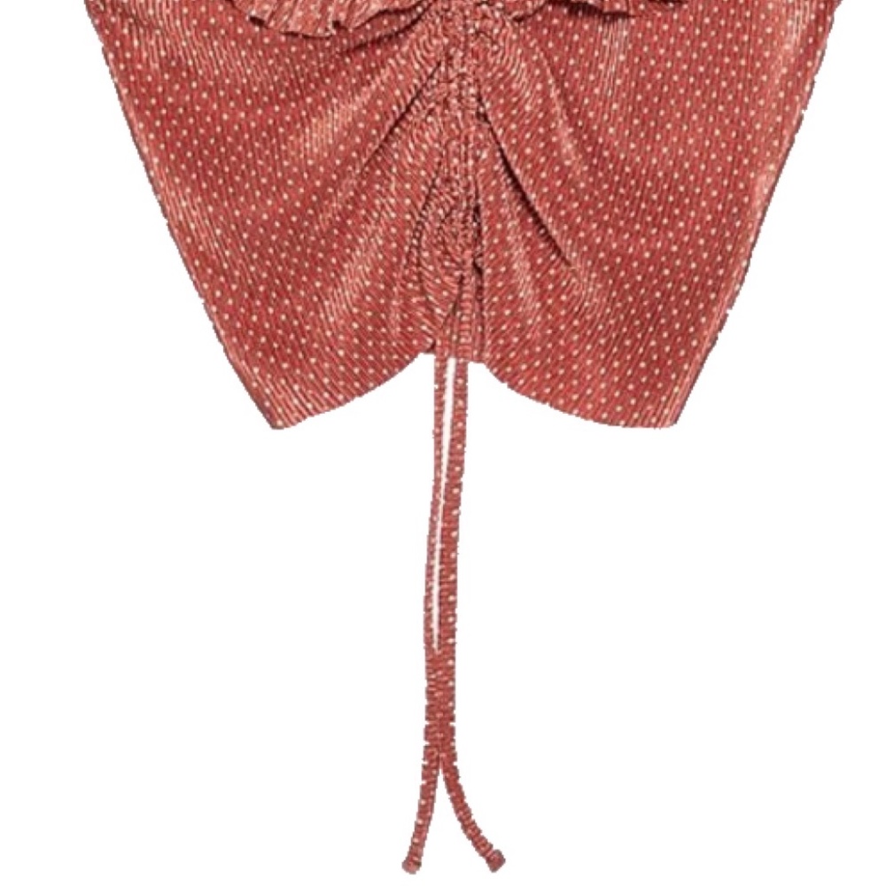 NWOT Zara Ruffle Rust Crop Top - Picture 2 of 5